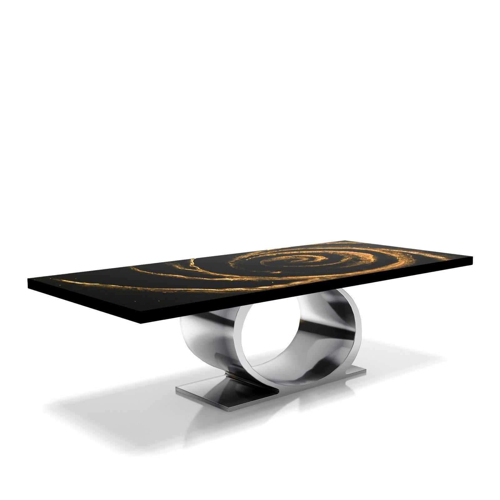 onyx silver black fiore small coffee table