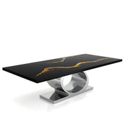 Onyx Silver Black Mountain Top Large Dining Table