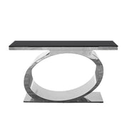 onyx silver glass console table