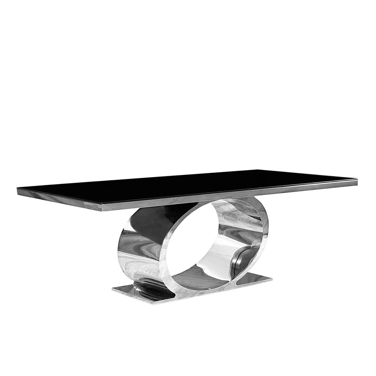 onyx silver glass dining table