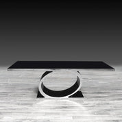 onyx silver glass modern dining table