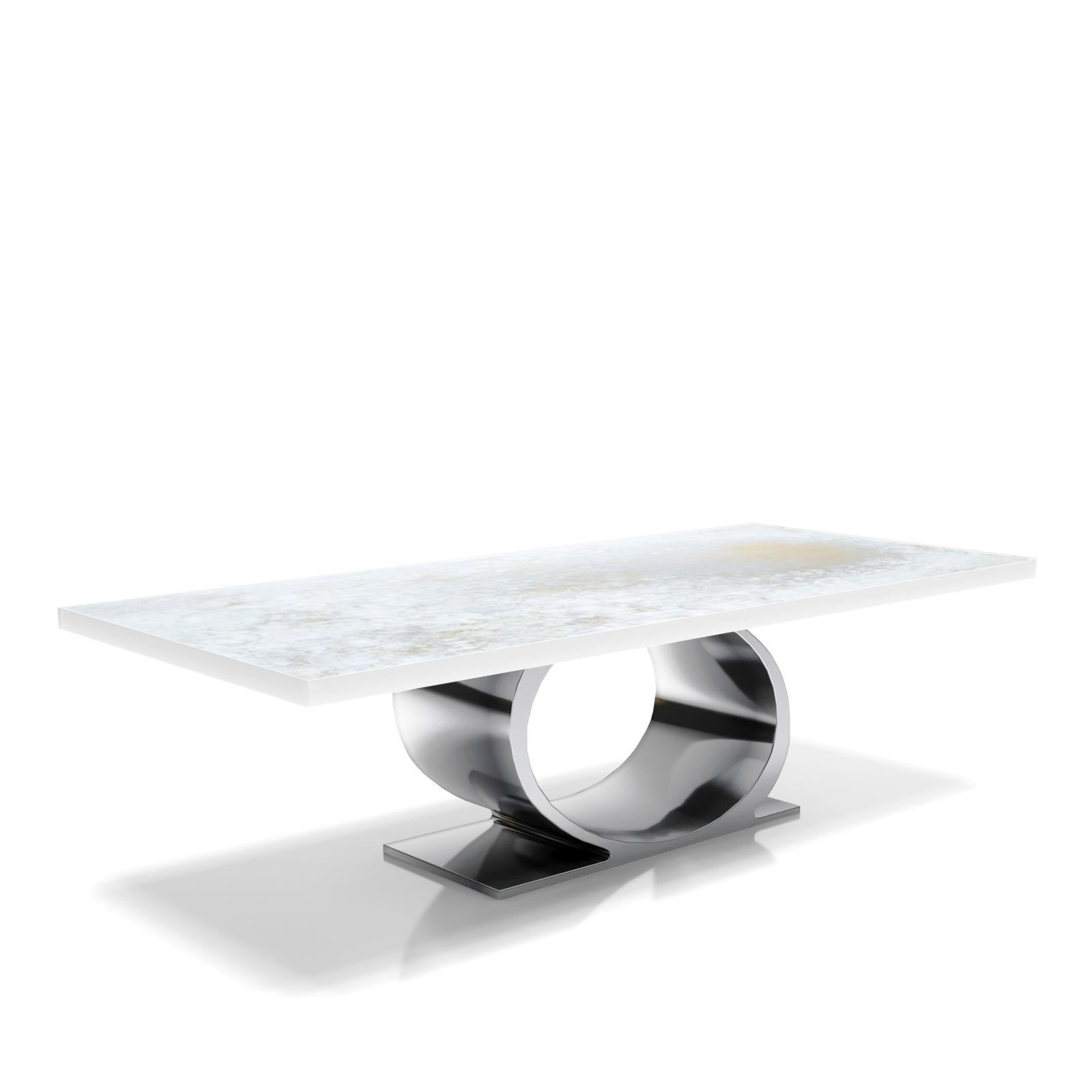 onyx silver white art small coffee table