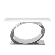 onyx silver white console table