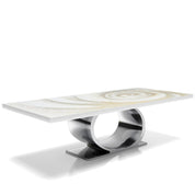 onyx silver white fiore large coffee table