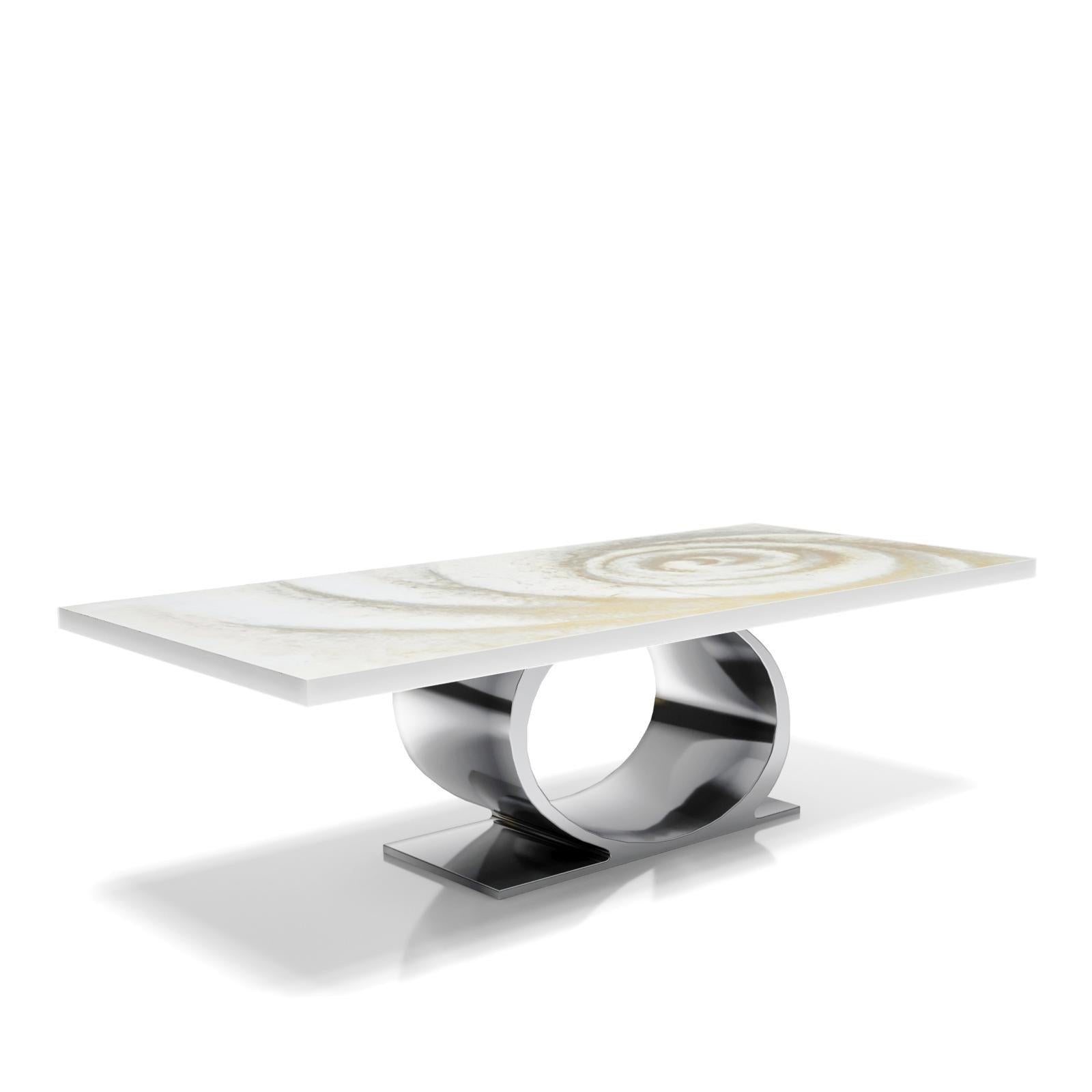 onyx silver white fiore small coffee table