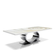 onyx silver white fiore small coffee table