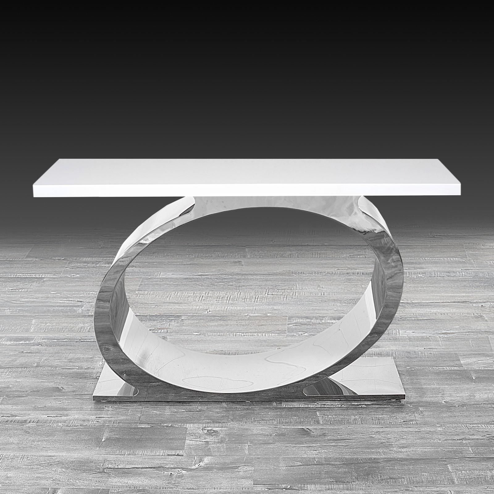 onyx silver white modern console table