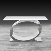 onyx silver white modern console table