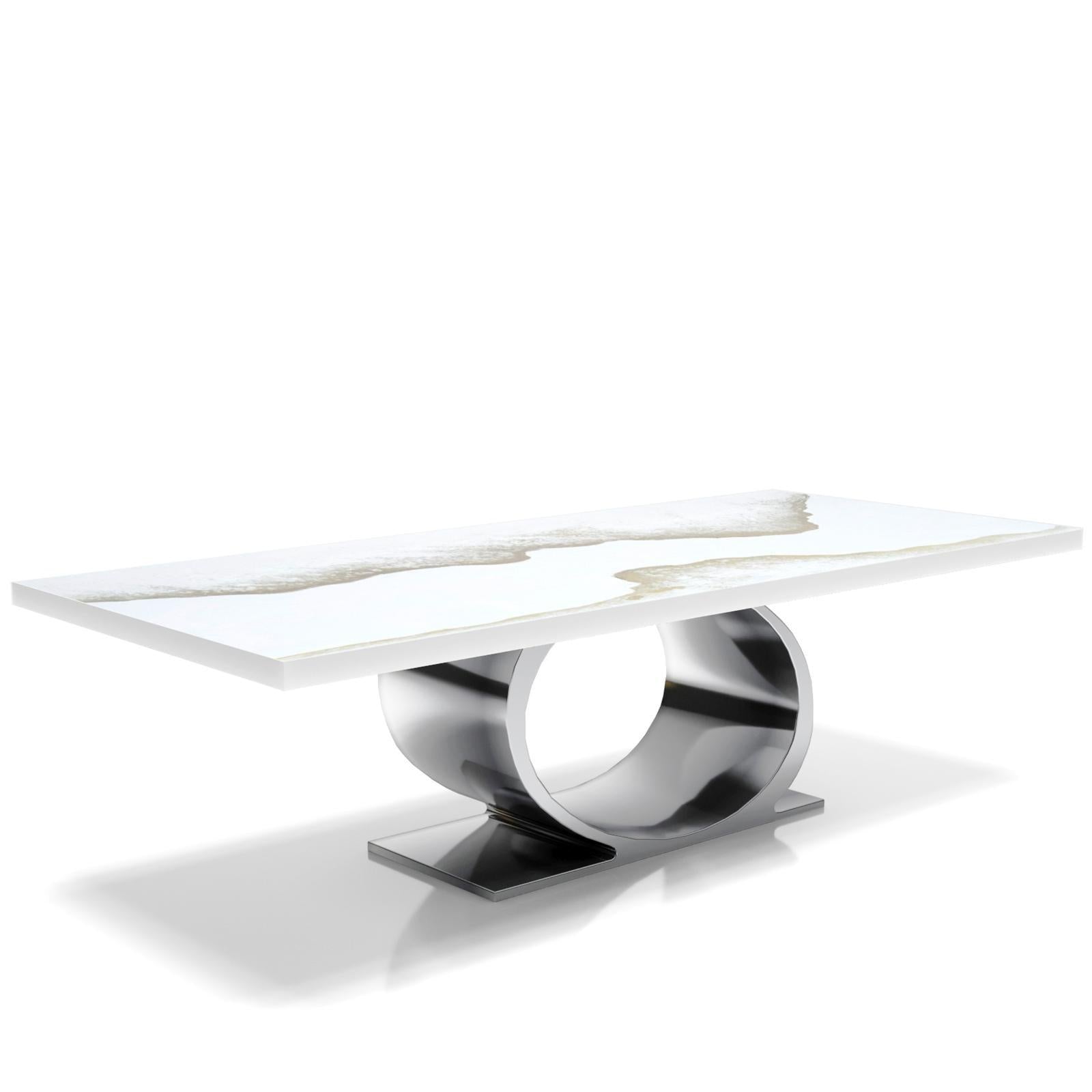 onyx silver white mountain large coffee table