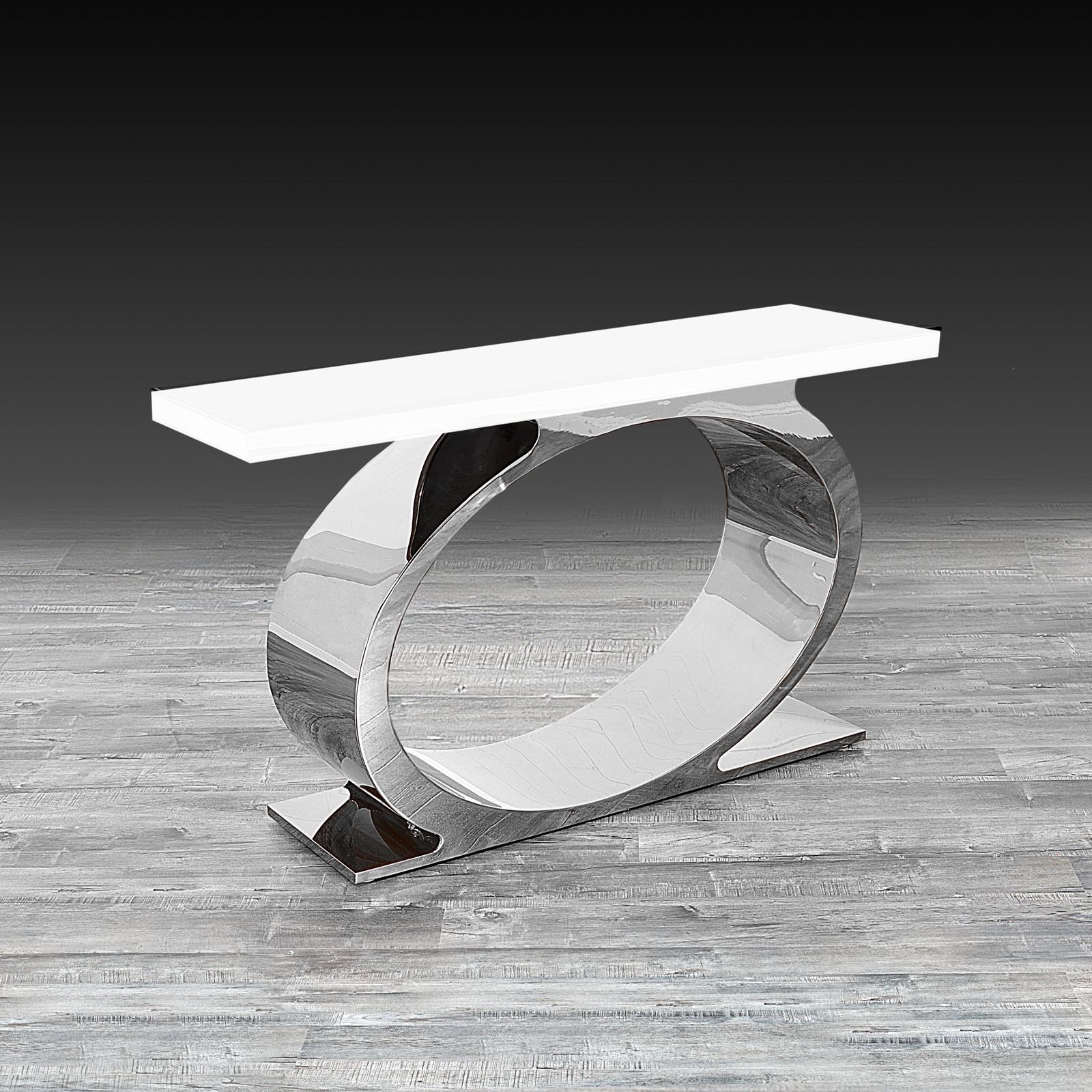 onyx silver white stylish console table