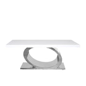 onyx white silver coffee table