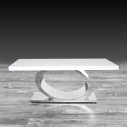 onyx white silver modern coffee table