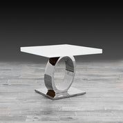 onyx white silver stylish end table