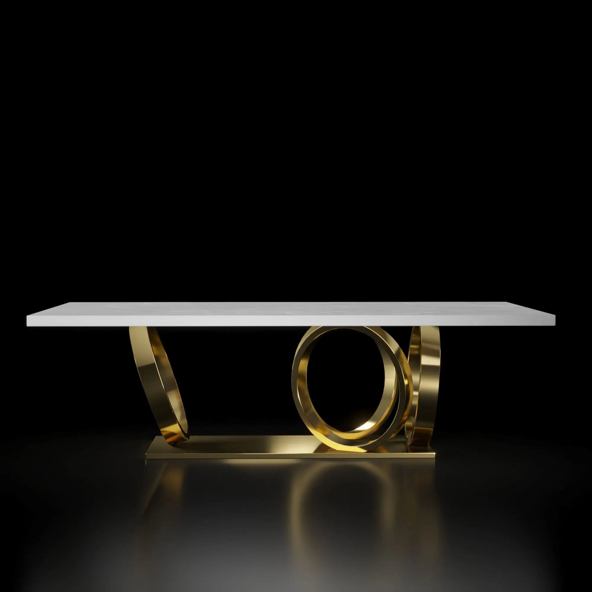 Oracle Brushed Titanium gold Rectangle Dining Table - My Store--Dining Table