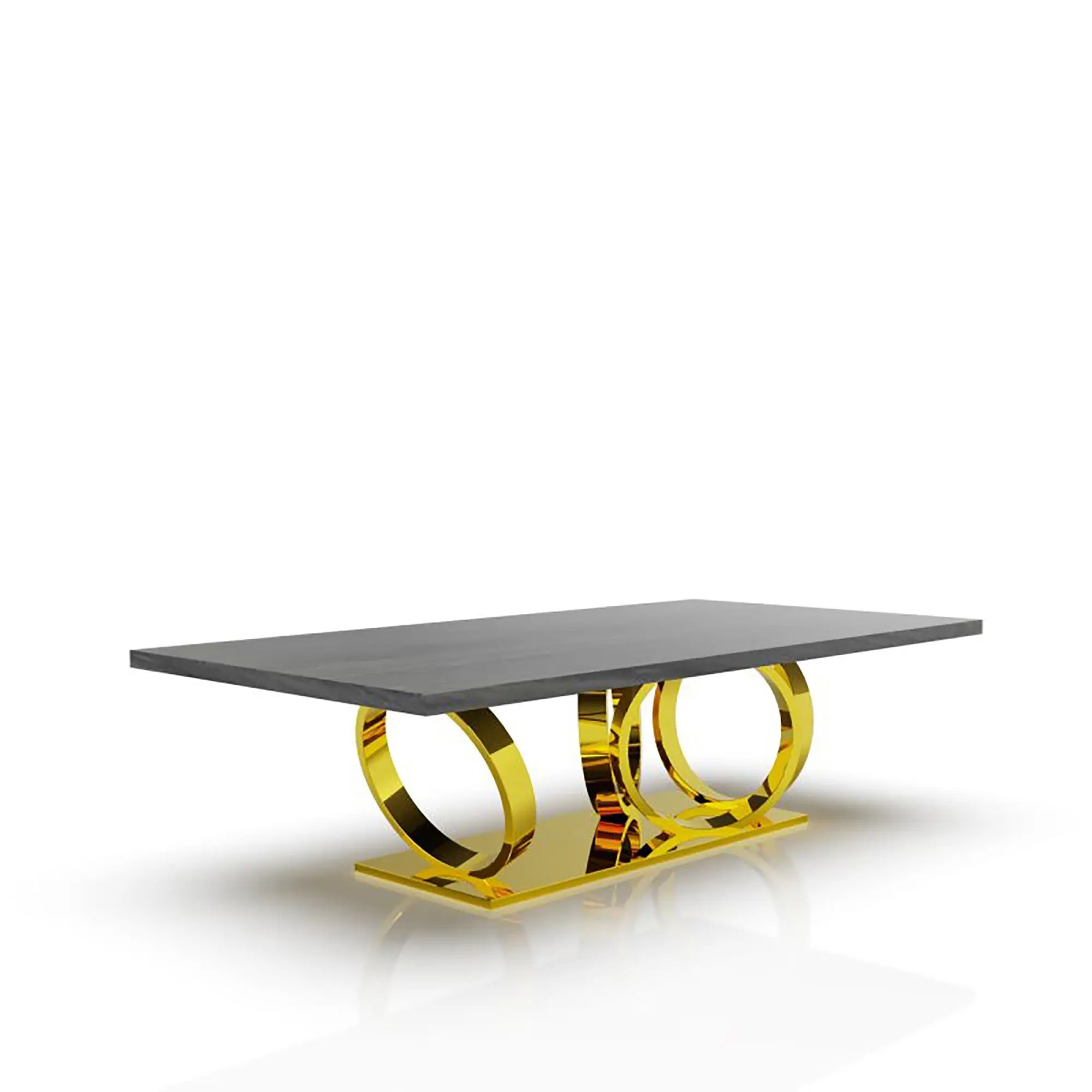 Oracle Titanium gold Rectangle Dining Table   My Store Black-Marble Dining Table