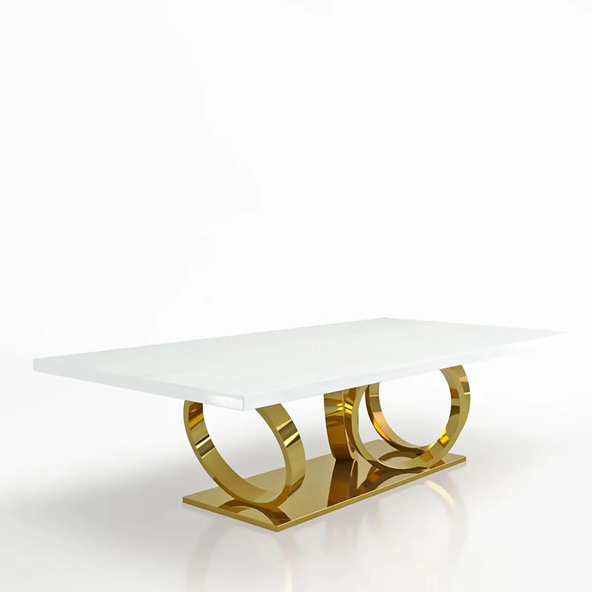 Oracle Titanium gold Rectangle Dining Table   My Store White-Marble Dining Table