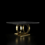 Oracle Titanium gold Square Dining Table   My Store Black-Marble Dining Table