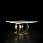 Oracle Titanium gold Square Dining Table   My Store White-Marble Dining Table