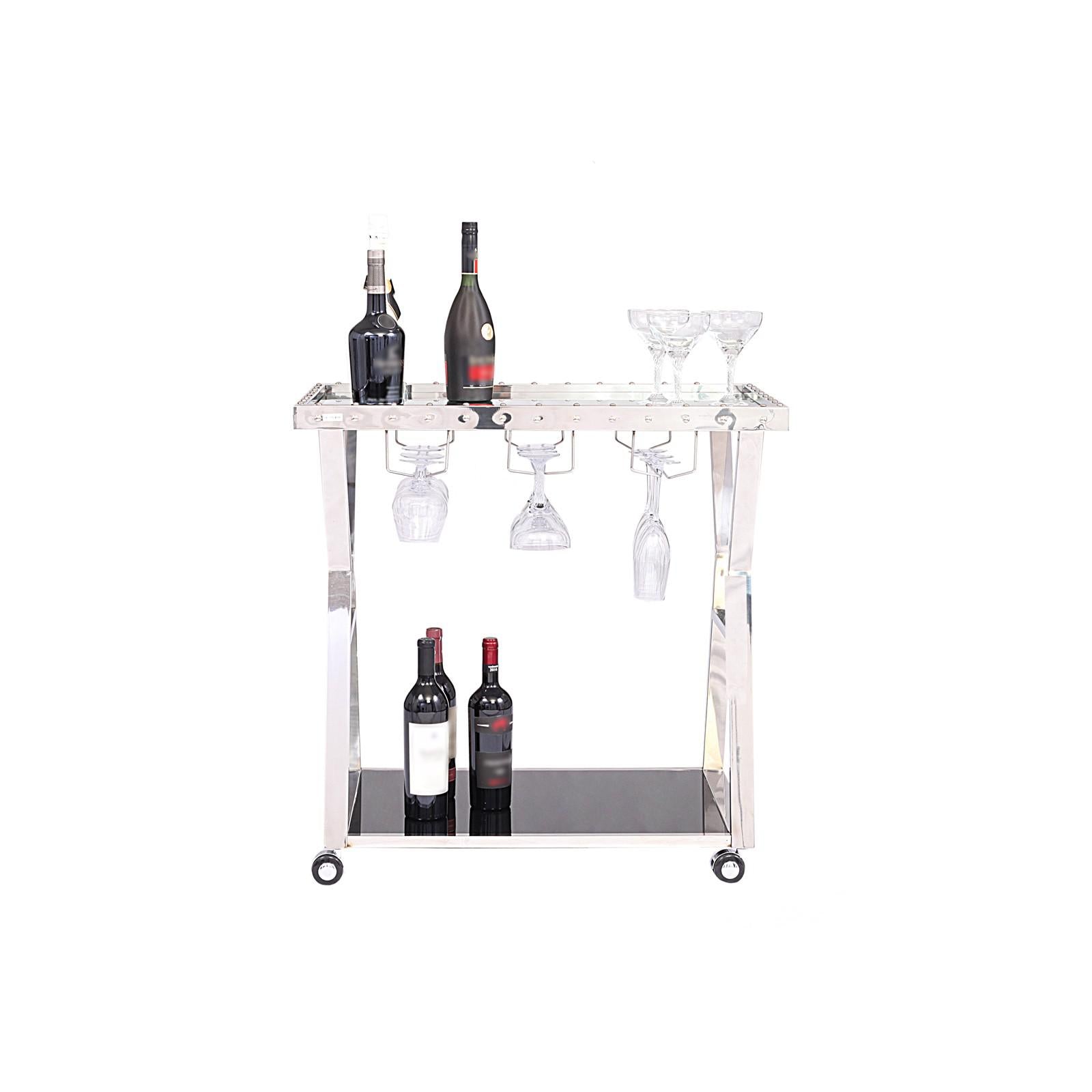 oslo silver bar cart