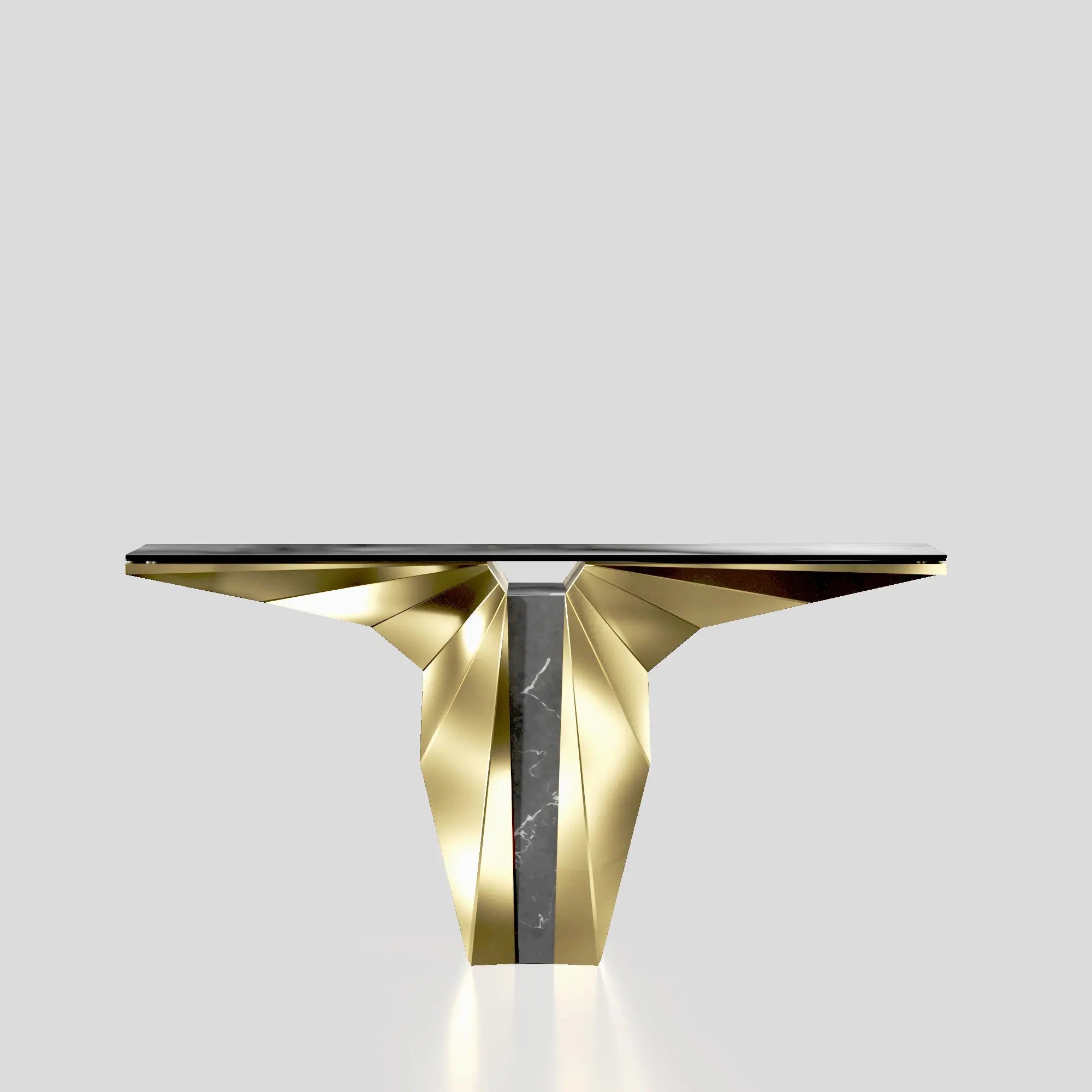 Palm Console Tables-Titanium-Gold-AllaModa Furniture