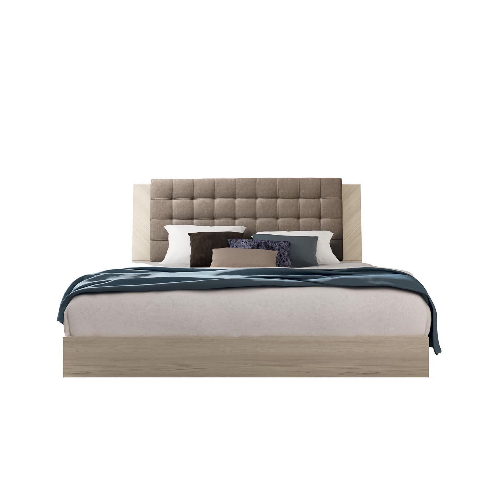 Perla Upholstered Beige Eastern King Bed