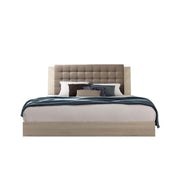 Perla Upholstered Beige Queen Bed