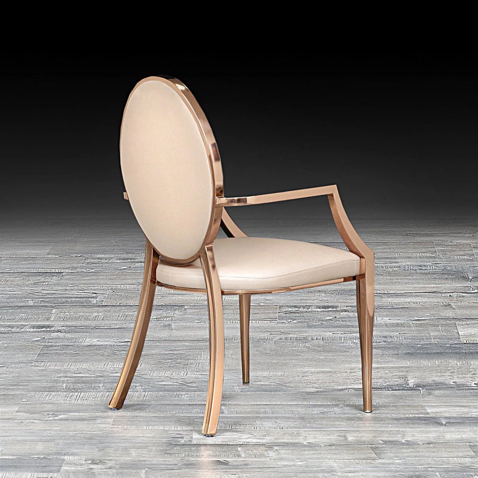 regina arm beige leather la dining chair