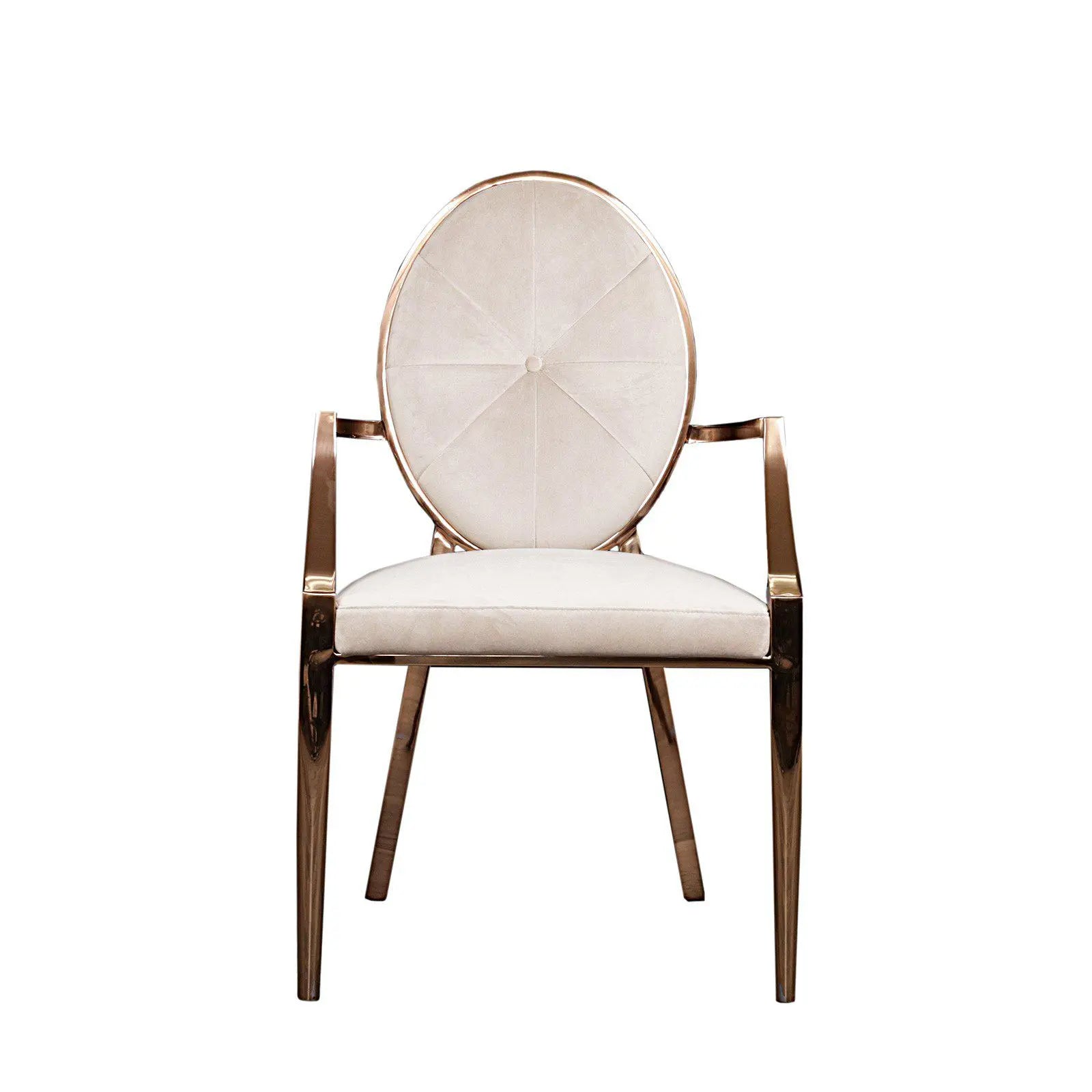 regina arm beige velvet arm dining chair