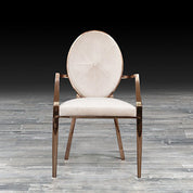 regina arm beige velvet arm modern dining chair