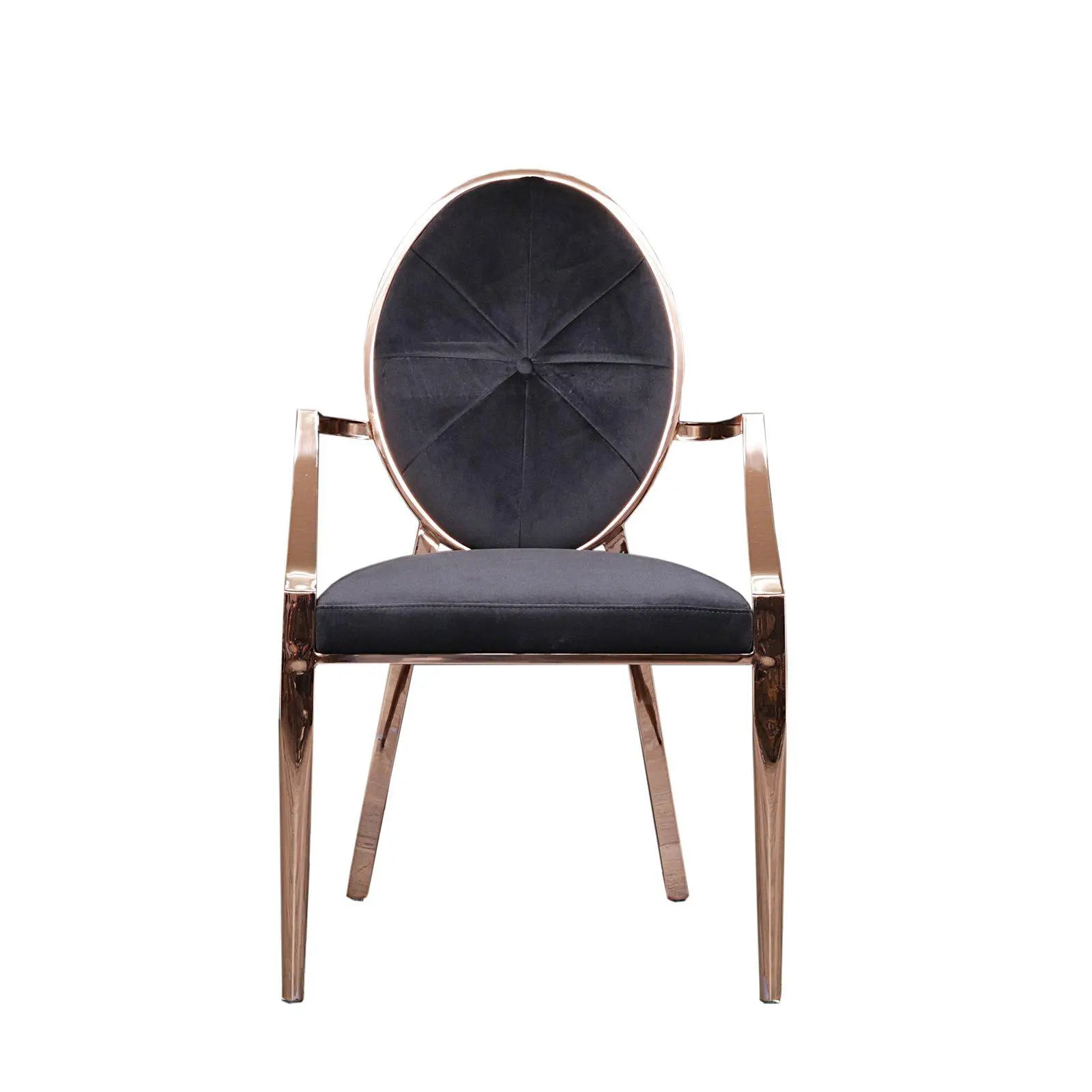 regina arm black dining chair