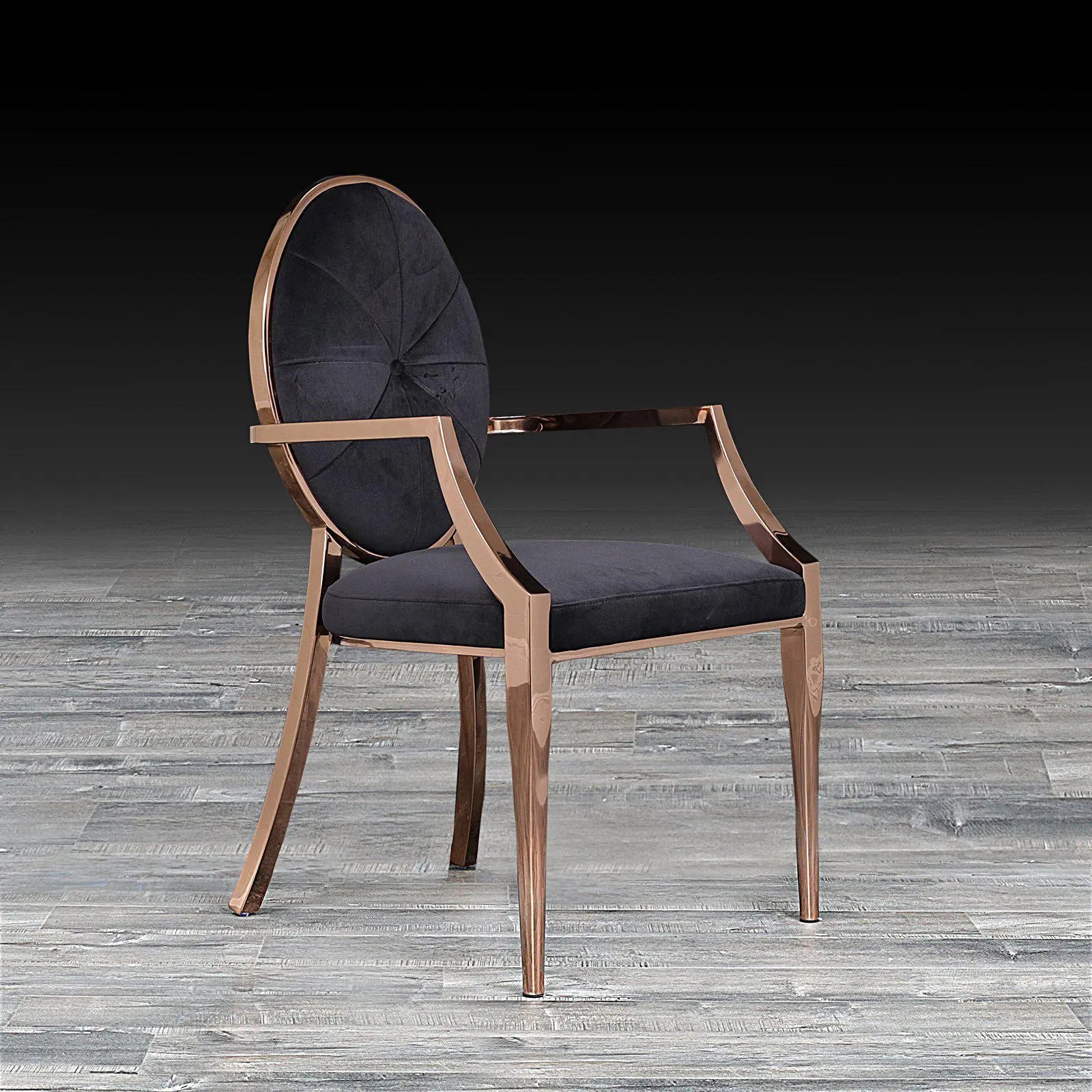 regina arm black stylish dining chair