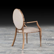 regina arm taupe la dining chair