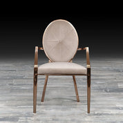 regina arm taupe modern dining chair