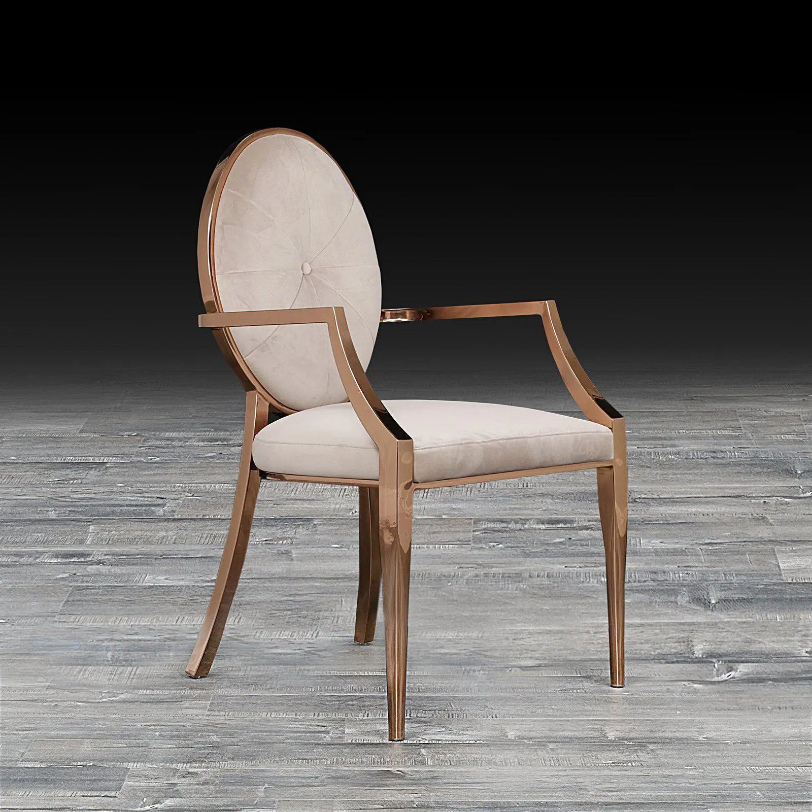 regina arm taupe stylish dining chair