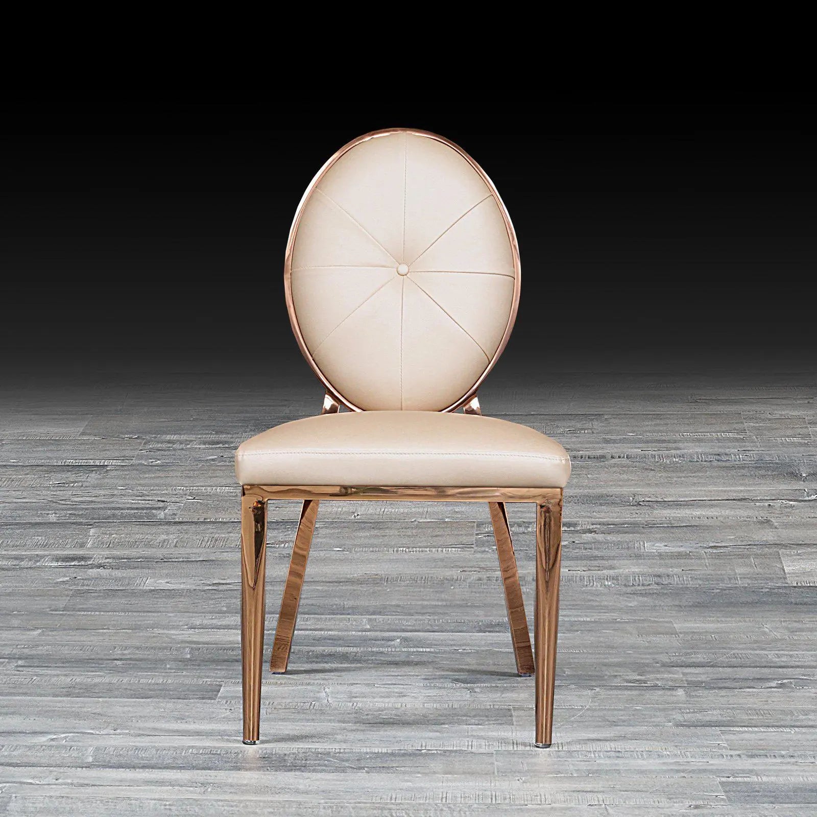 regina beige leather modern dining chair