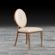 regina beige leather stylish dining chair