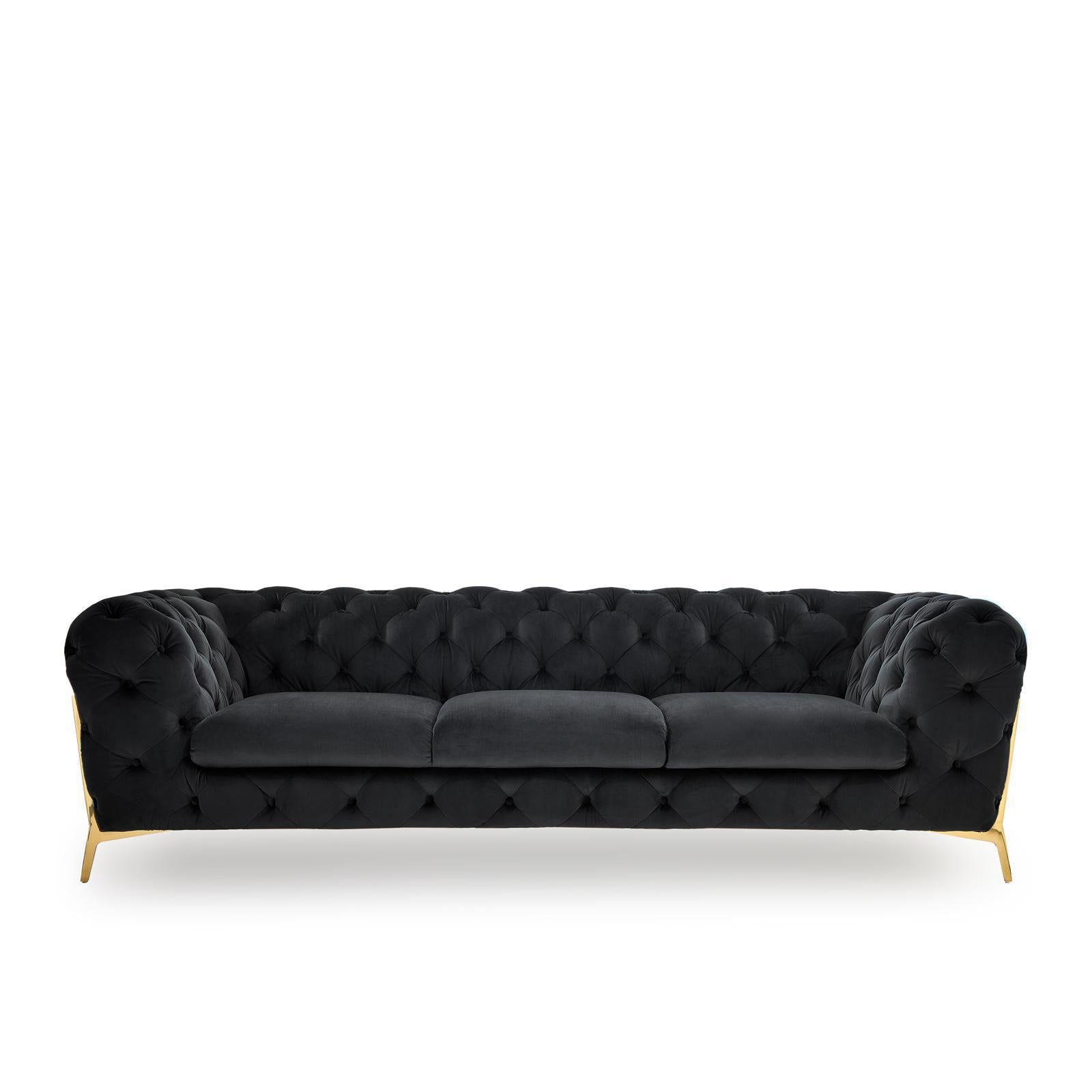 regina black sofa set