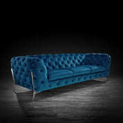 regina blue 2 sofa set