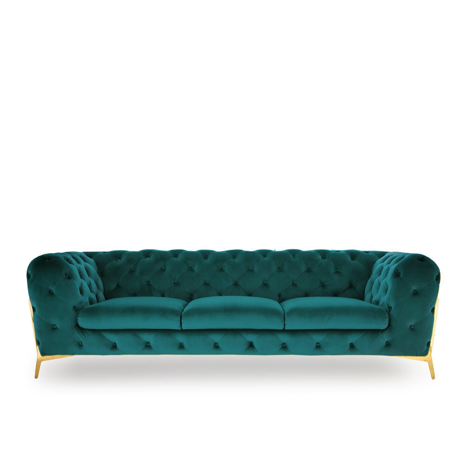 regina dark green sofa set