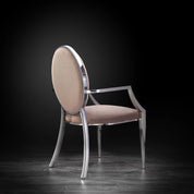 regina silver arm taupe roberto grassie dining chair