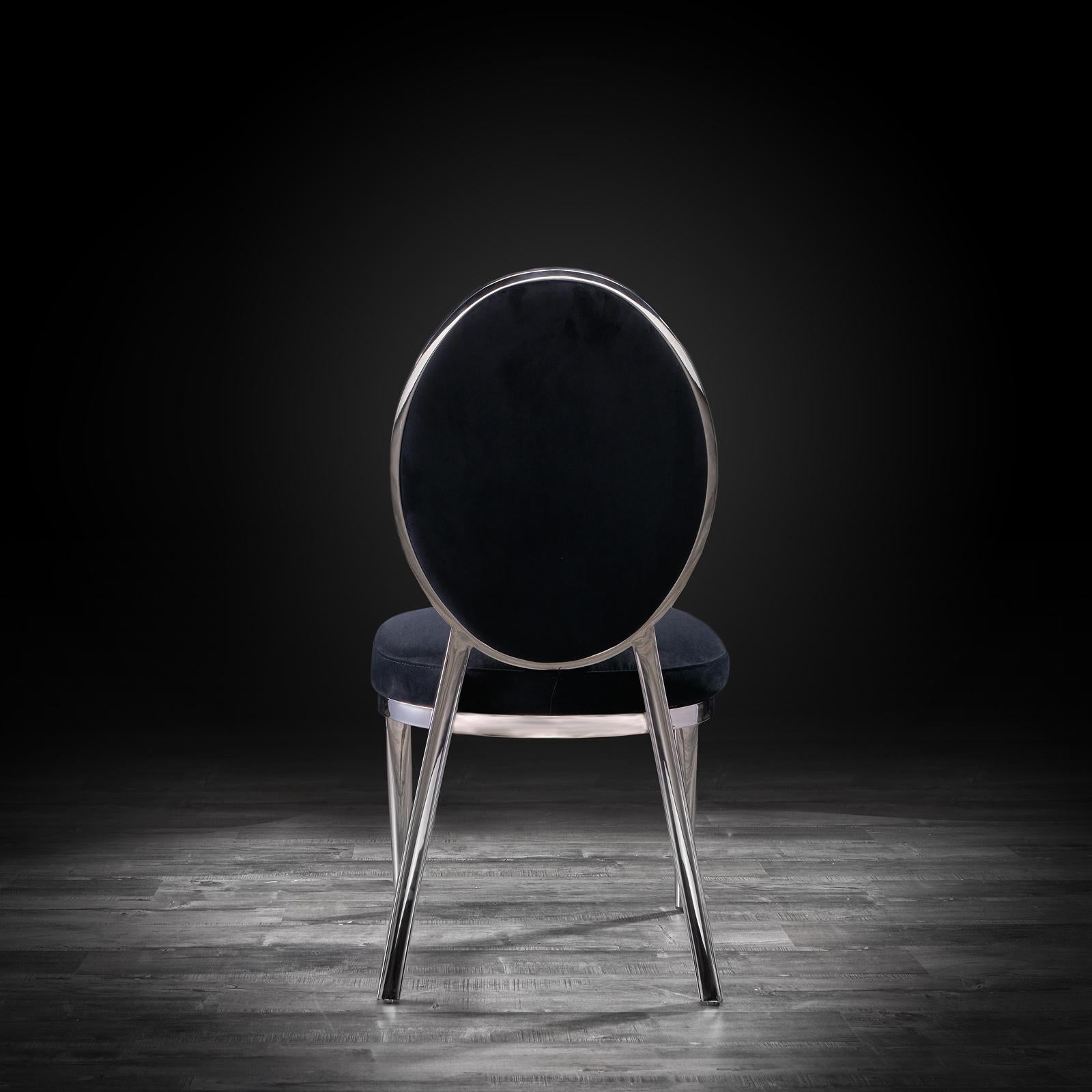 regina silver black luxury dining chair