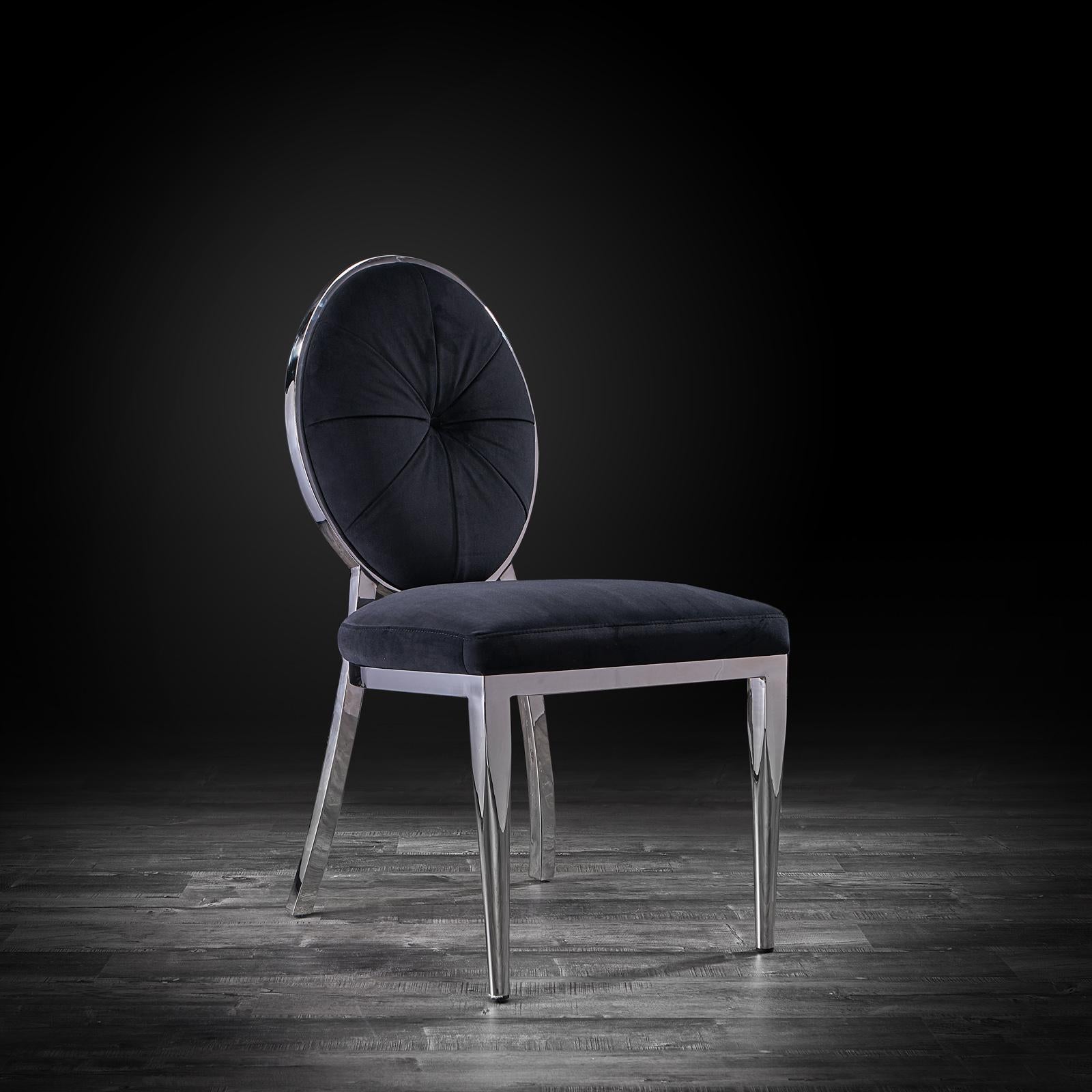 regina silver black stylish dining chair