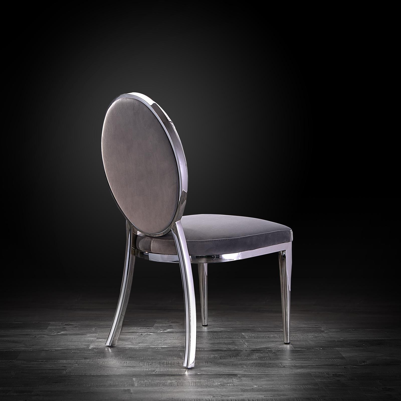 regina silver gray velvet roberto grassie dining chair