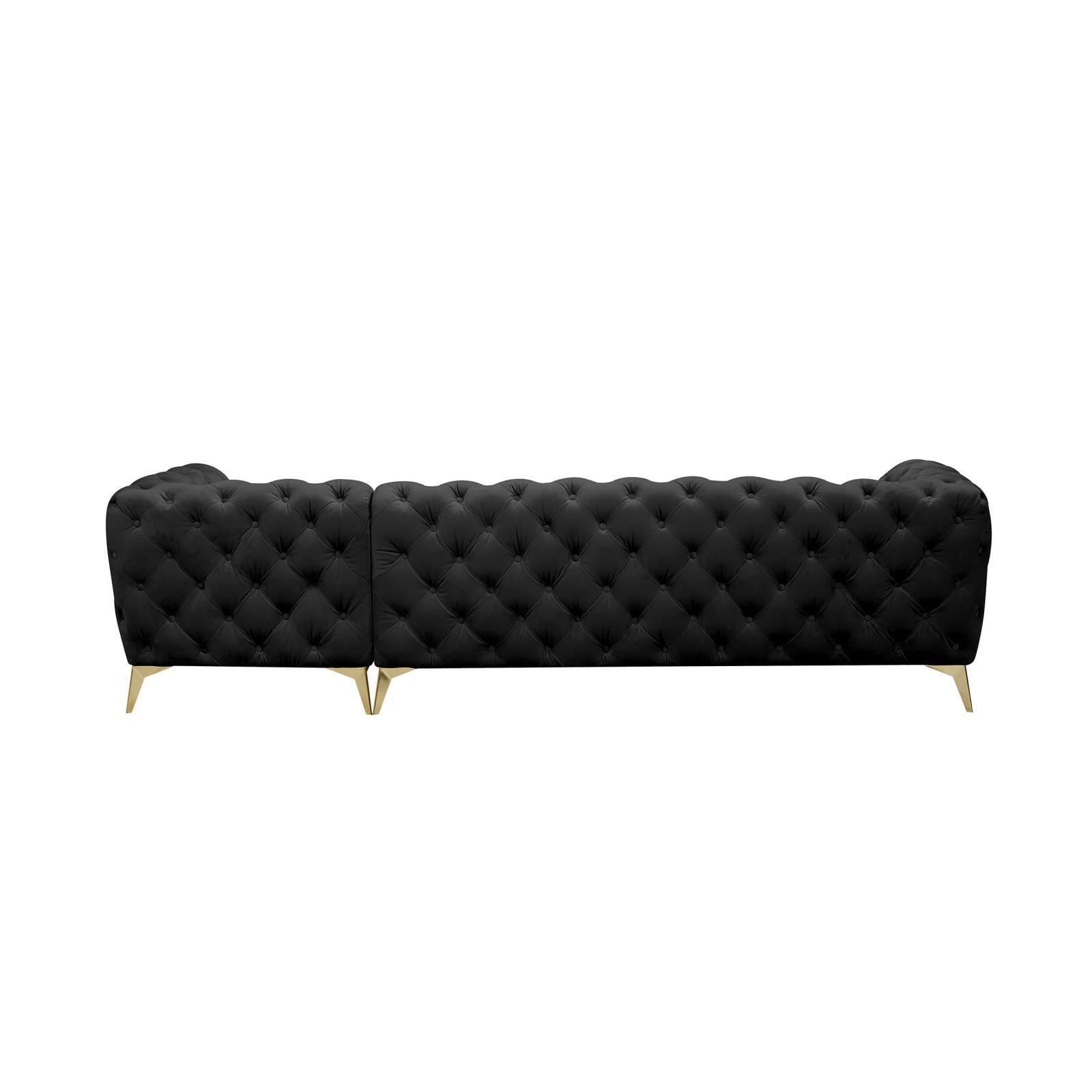 regina tgss left sofa chaise black luxury 7 sectional