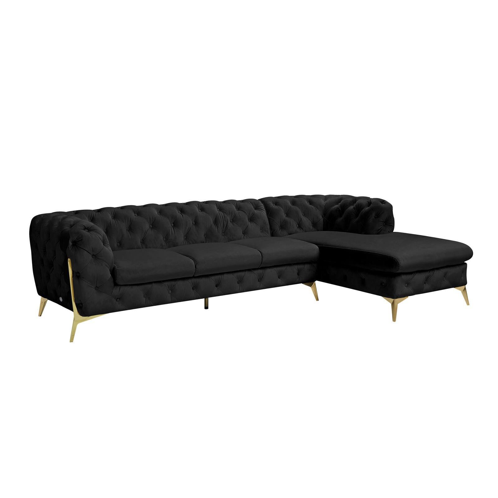 regina tgss left sofa chaise black stylish 7 sectional