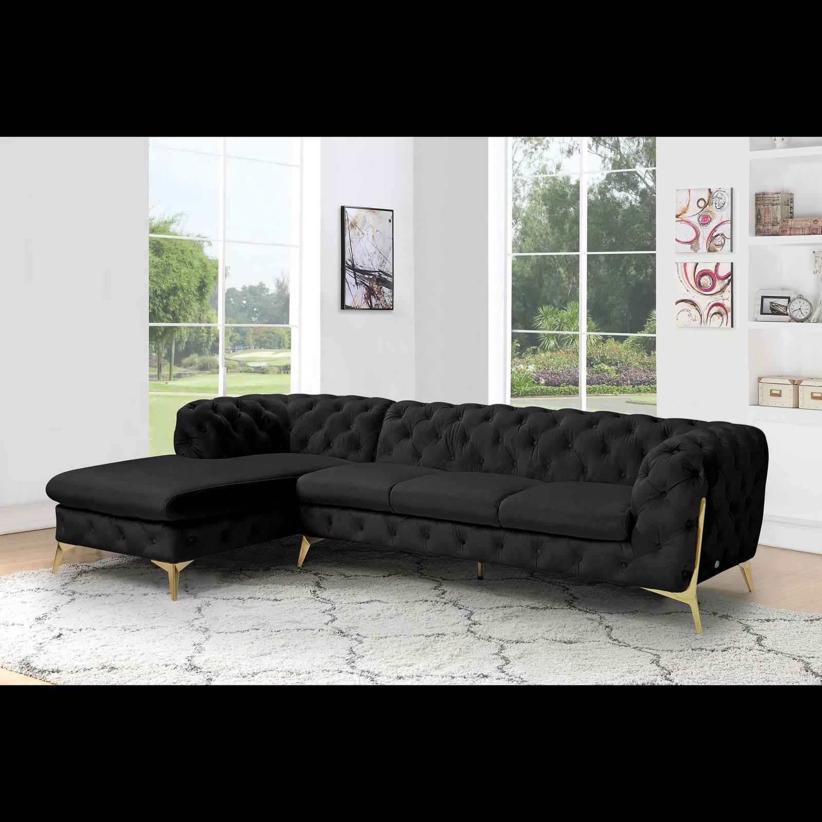 regina tgss right sofa chaise black luxury sectional