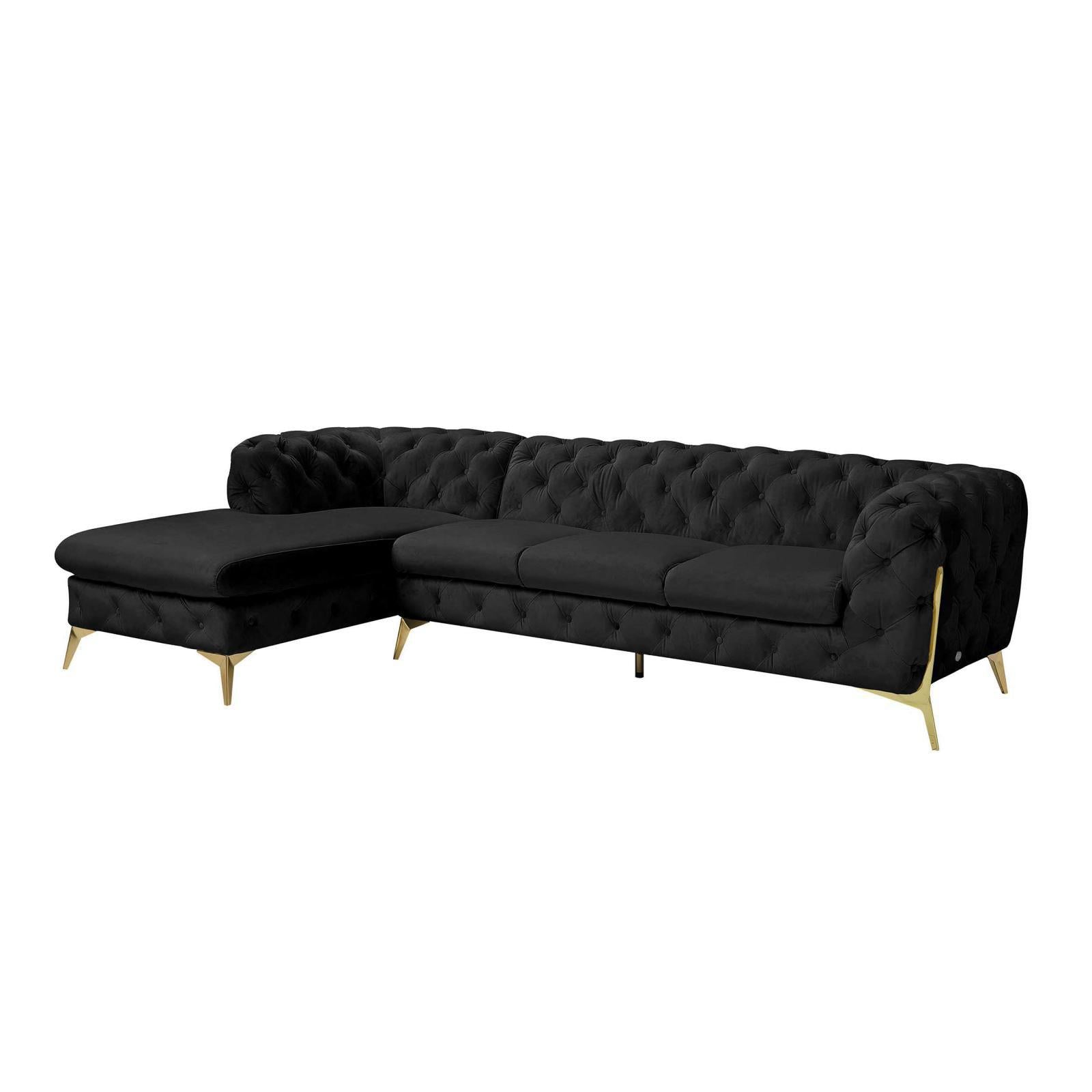 regina tgss right sofa chaise black stylish 7 sectional