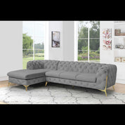 regina tgss right sofa chaise light gray luxury sectional