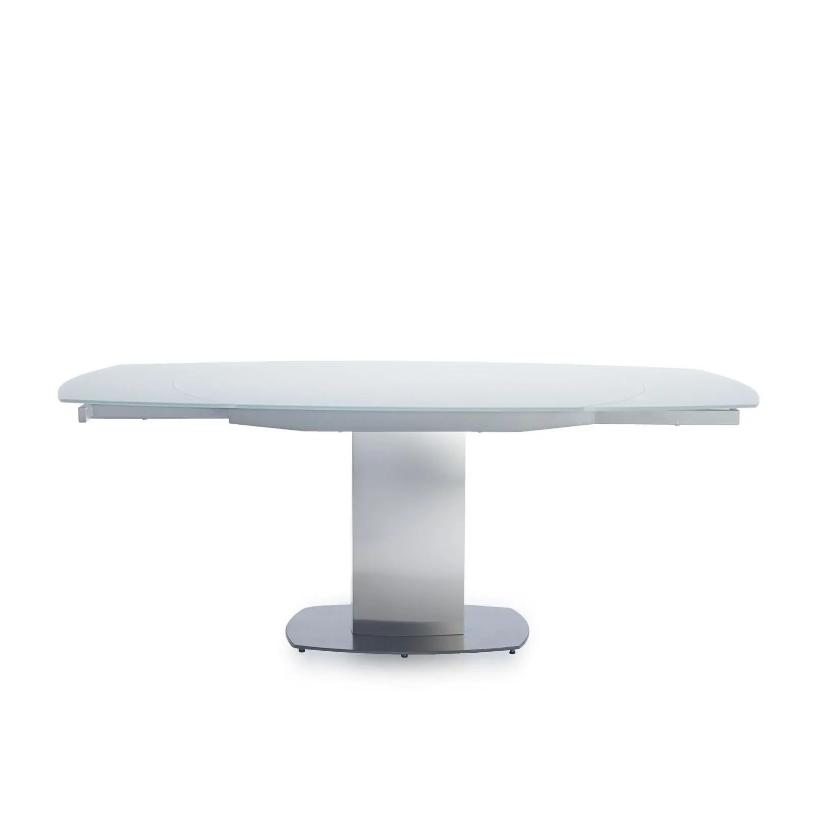 roland white glass dining table