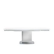 romeo white glass dining table